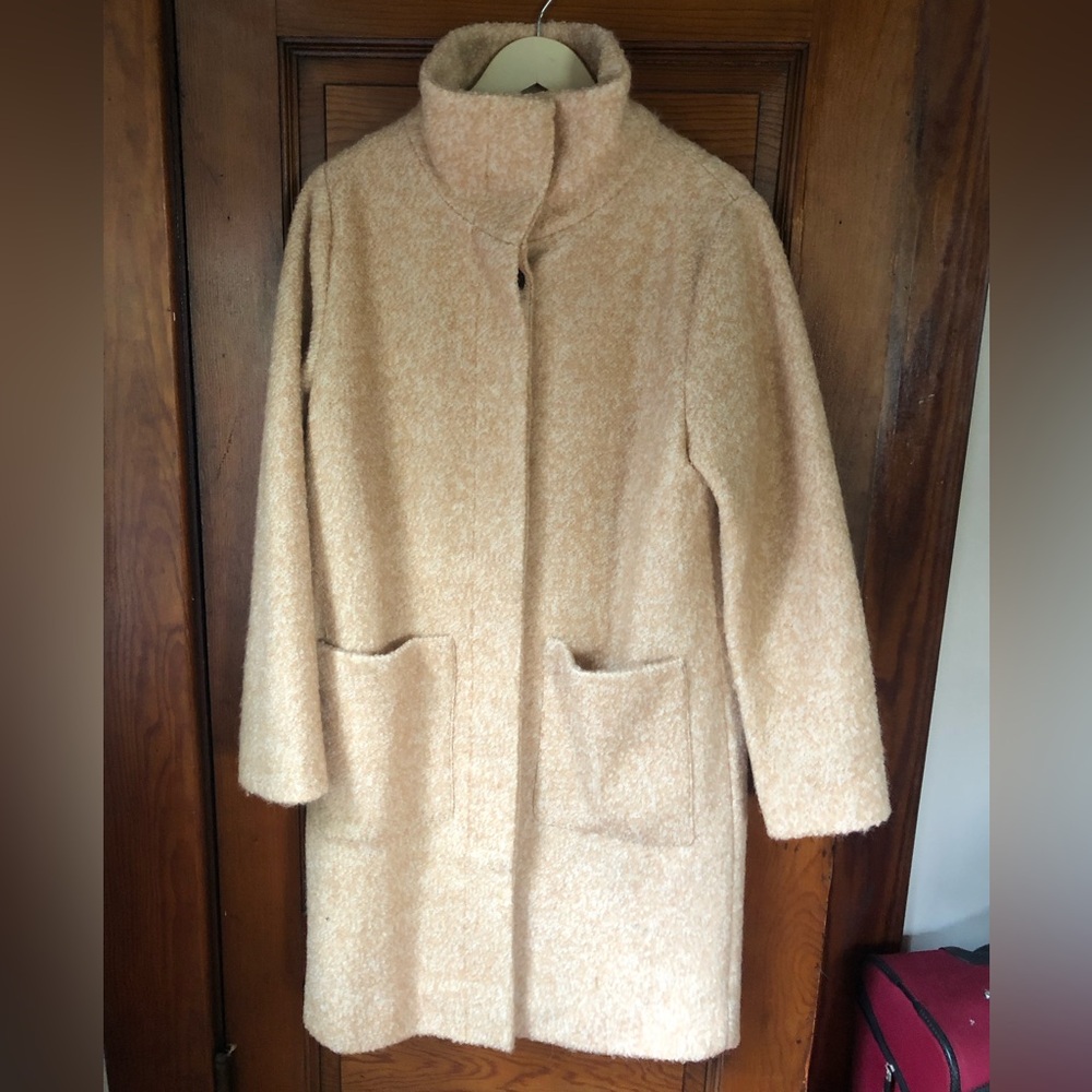 Ganni Vintage-Style Funnel Neck Wool Coat